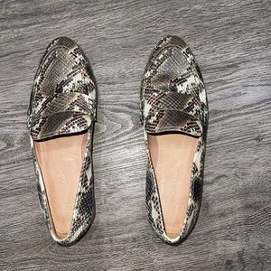 Madewell Alex Loafers Snake Print Embossed Leather